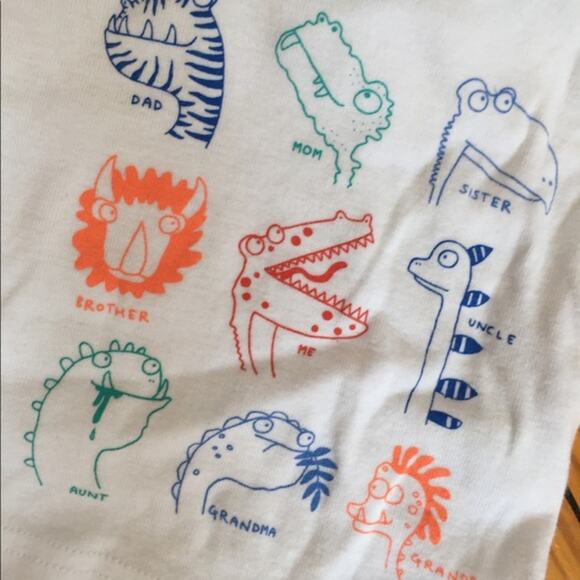 The Children's Place Two Piece Short-Sleeve Shorts Dinosaur PJS 0-3 Months - Picture 3 of 5